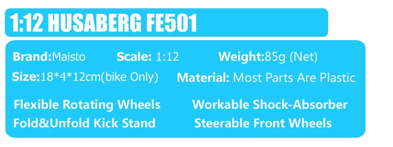 Maisto 1/12 KTM мотоциклетные весы HUSABERG FE 501 Husqvarna FE501 Байк мотокросс литье под давлением и транспортные средства металлическая модель автомобиля игрушка