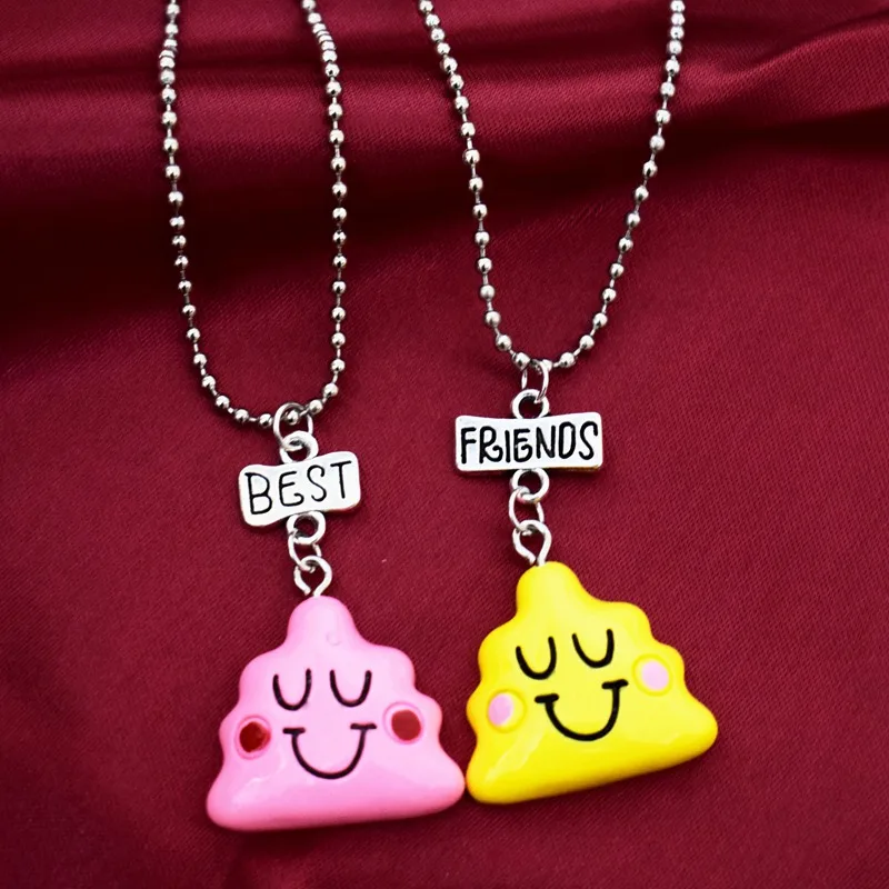 Имитация счастливого лица облака кулон ожерелье лучших друзей дружбы 3 BFF детское