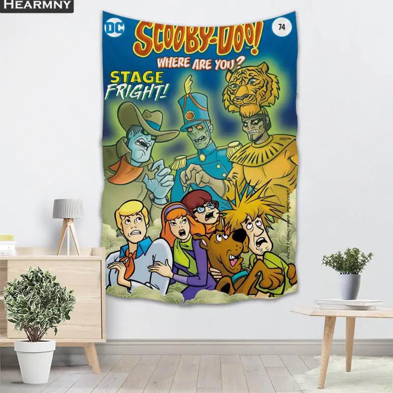 Фоновая ткань valance гобелен настенный подвесной на заказ Scooby Doo спальня гостиная одеяло Йога пляжное полотенце скатерть