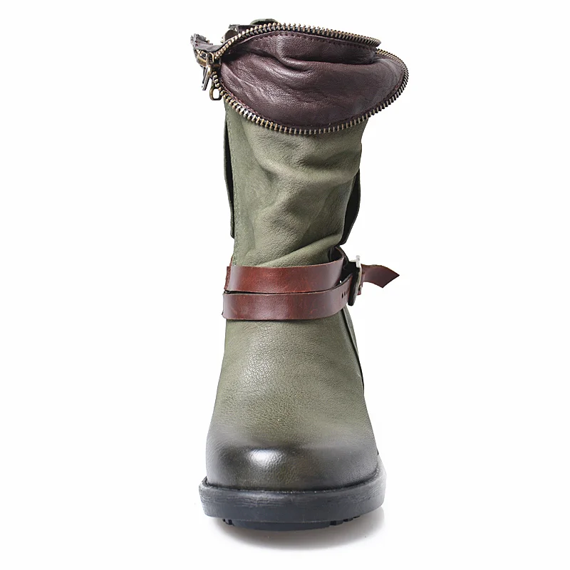 Jady Rose/Новинка года; сезон осень-зима; женские ботильоны; ботинки для верховой езды на высоком массивном каблуке зеленого цвета; обувь с пряжкой на ремешке; botas Mujer; натуральная кожа