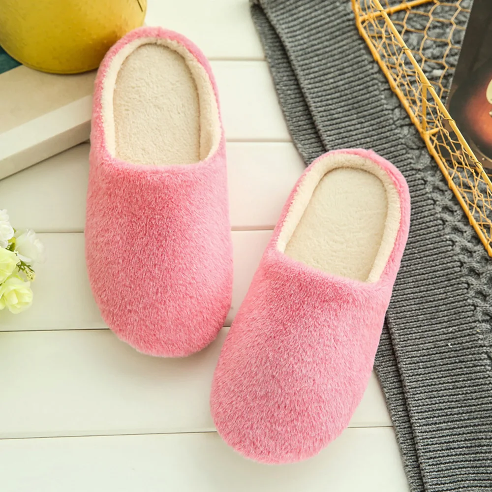 Slippers Women Interior House Plush Soft Cute Cotton Shoes 2019 Non-slip Floor Furry for Bedroom | Обувь