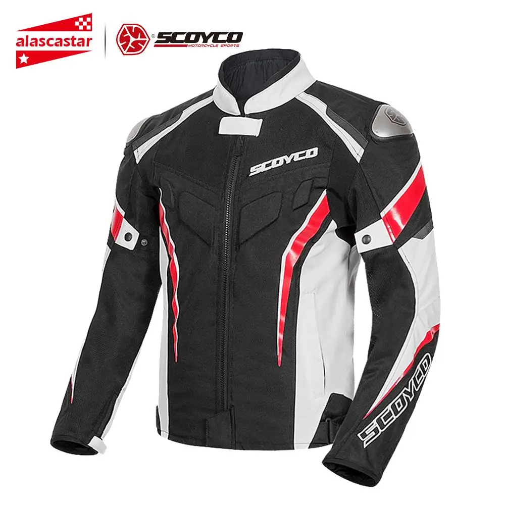 Black red jacket SCOYCO летняя мотоциклетная куртка+ мото штаны светоотражающий, для мотокросса Chaqueta мотоциклетная куртка для езды Защитное снаряжение куртка мотоциклетная - Цвет: Black red jacket