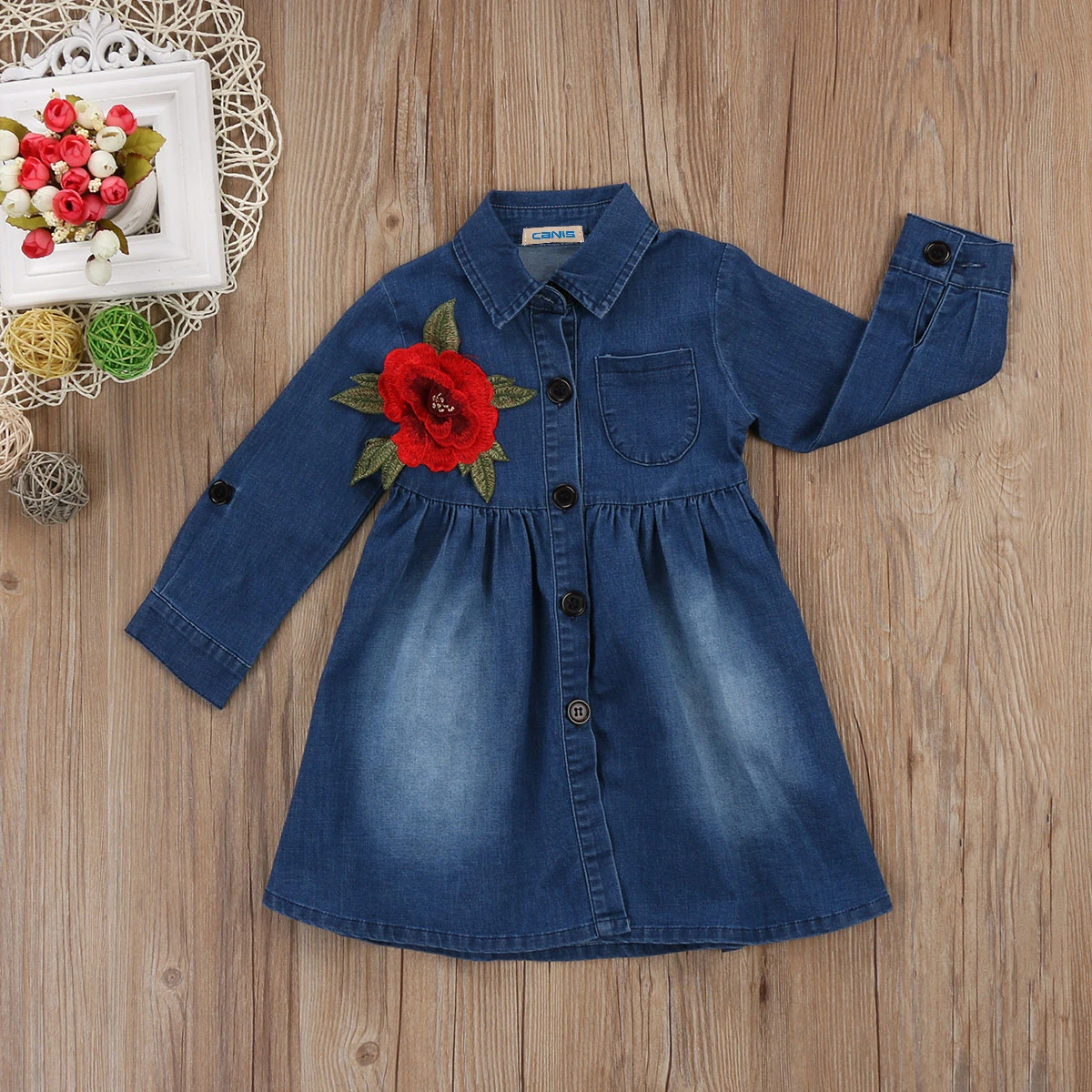 Новые розовые джинсовые пуговицы для маленьких девочек летний сарафан принцессы