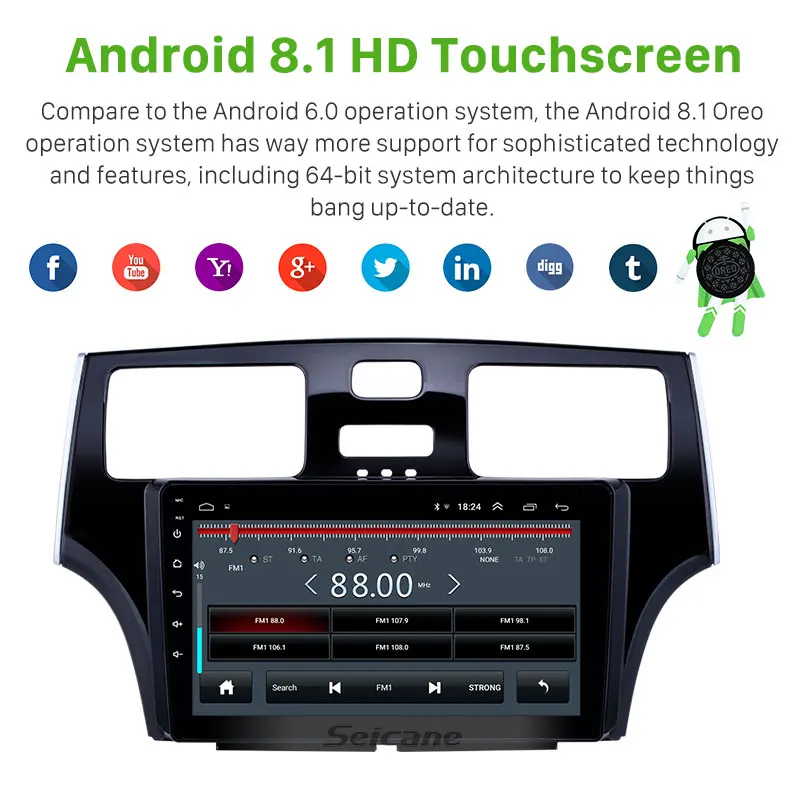 Seicane 2din 9 дюймов Android 8 1 GPS автомобильное радио для 2001 2002 2003 2004 2005 Lexus мультимедийный