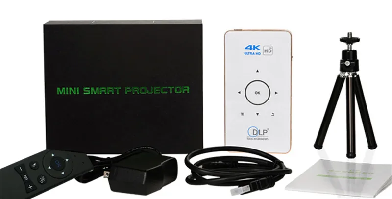 Портативный Мини проектор DLP C6 Android ТВ коробка HD-IN двухдиапазонный, Wi-Fi, proyektor с 5000 мА/ч, Батарея Мощность power Bank Bluetooth ТВ плеер