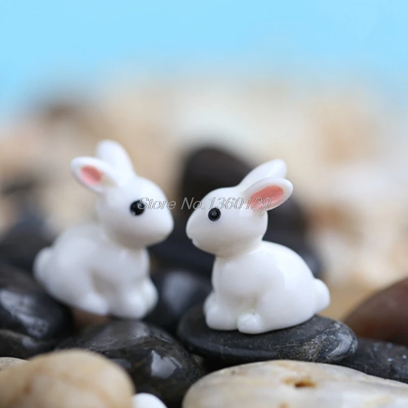 Садовый орнамент белый кролик полимерная фигурка ремесло горшок для растений