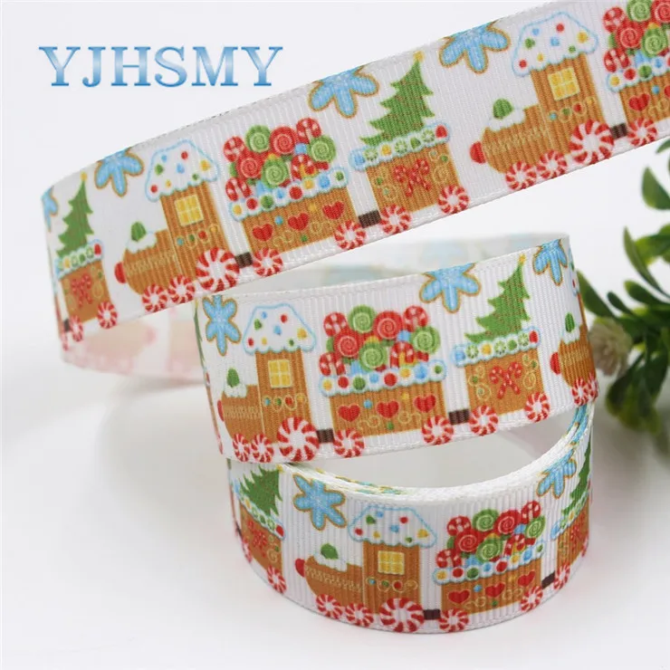 4 YJHSMY I-19713-11, 22 мм, 10 ярдов с героями мультфильмов, рождествеская серия корсажные ленты, Аксессуары и украшения в виде банта, своими руками материалы - Цвет: 4