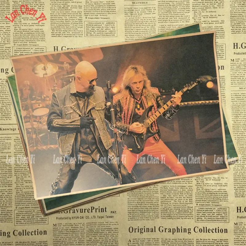 Judas Priest группа классический ностальгические матовые плакат на крафт-бумаге офис подарок столовая домашний Декор стикер дизайн - Цвет: Красный