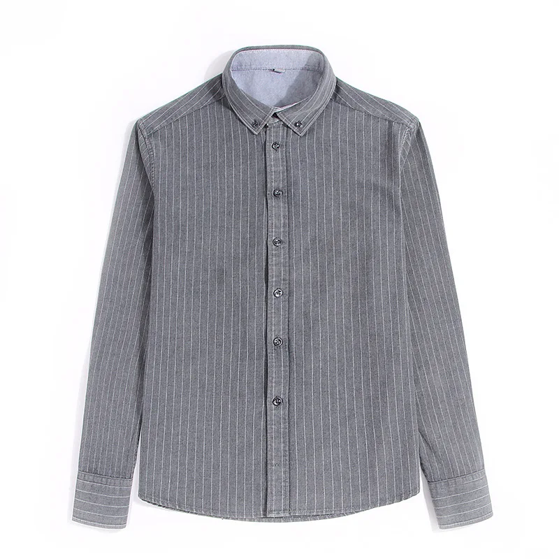 Мужские рубашки в полоску оптовая продажа повседневные плотные однобортные с