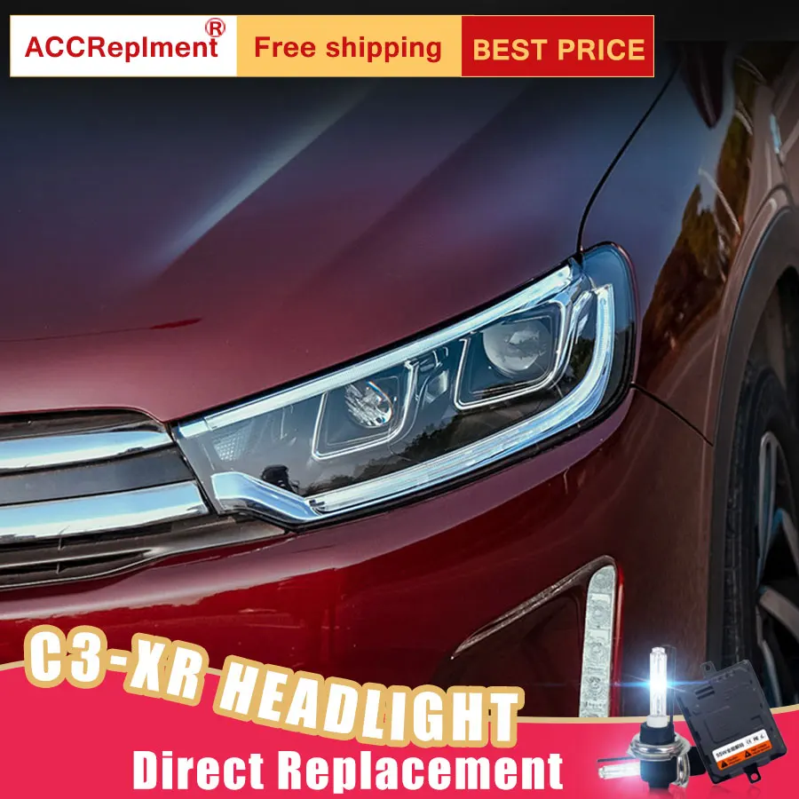 2 шт. светодиодный фары для Citroen C3-XR 2015-2017 Автомобильные ангельские глазки
