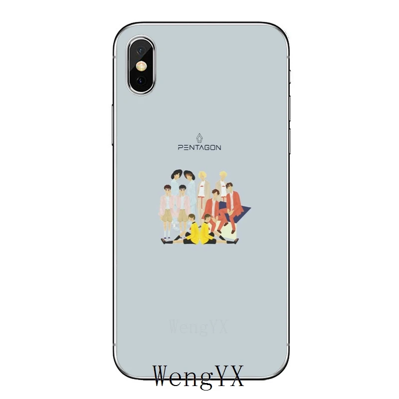 Мягкие аксессуары из ТПУ чехол для телефона Apple IPhone X XR XS Max 8 7 6s 6 plus SE 5s 5c 5 4s 4 пятиугольник kpop Корейская группа мальчиков - Цвет: Pentagon-kpop-A-05