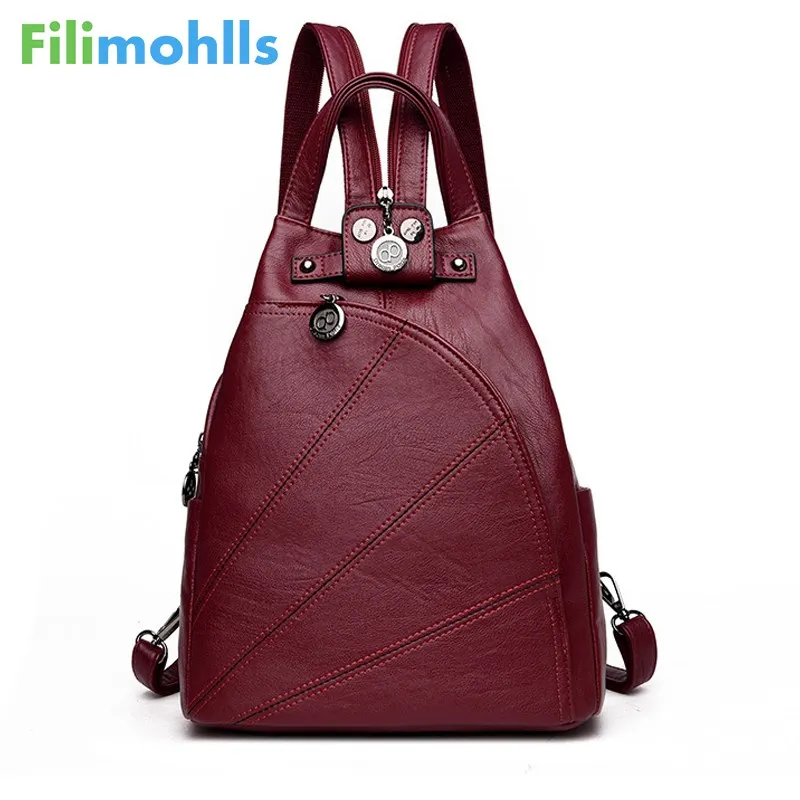 

Female school Shoulder bags for teenage girls Travel Back Bag Fashion Leisure Women Backpacks Women's PU Leather Backpacks S1285