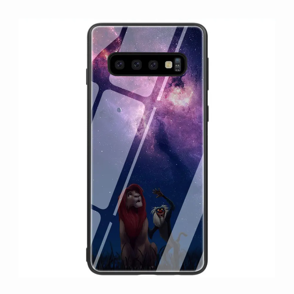 Король Лев силиковые очки с закалённым Стекло Телефон чехол для Galaxy S7 edge S8 9 10 Plus, Note 8, 9, 10, A10 20 30 40 50 60 70