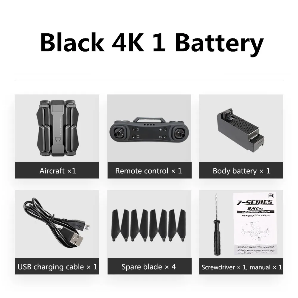 4K 1 Battery KF607 WI-FI FPV RC складной беспилотный 4K камера Ultra HD двойная камера беспилотный режим квадрокоптер для детей подарки - Цвет: 4K 1 Battery