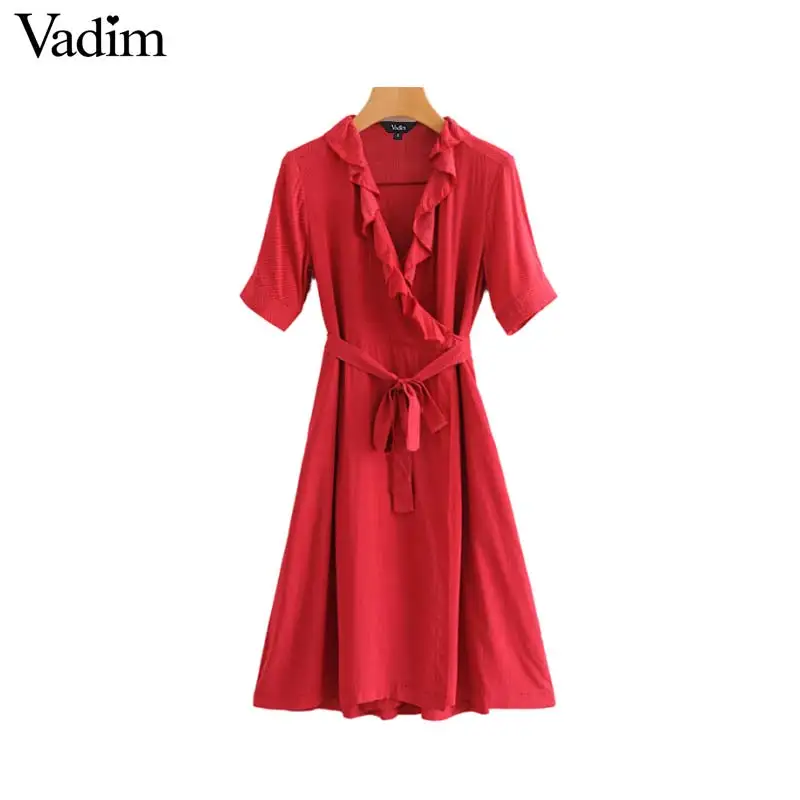 Женское платье пачка Vadim Повседневное средней длины в горошек с треугольным