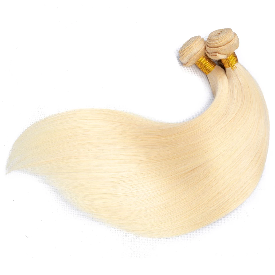 Queenlike Hair Products 3 pieces Color 613 Straight Bundles Remy Blonde Human Brazilian Weave | Шиньоны и парики