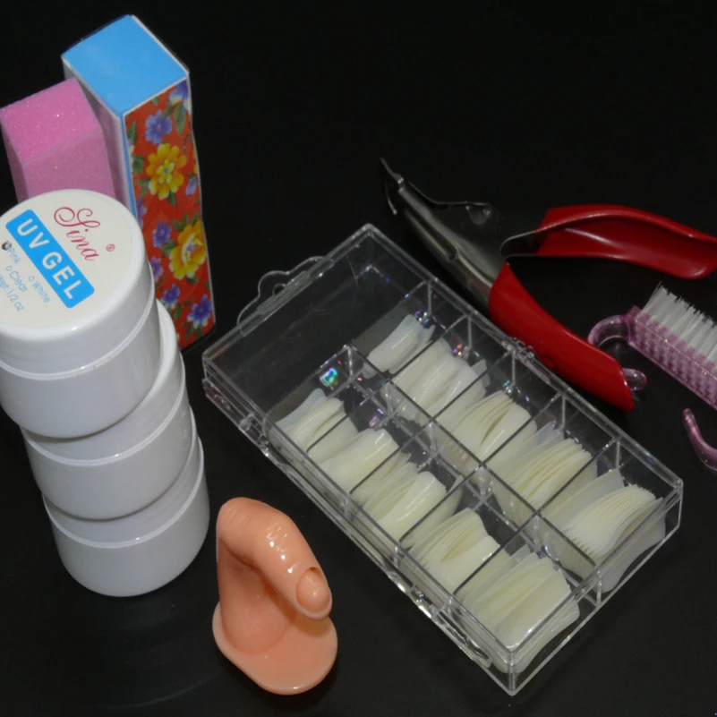 Наборы для гелевых ногтей с лампой блестящие порошки маникюрные украшения Набор