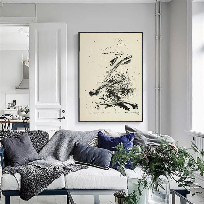 Винтаж Wall Art Абстрактная живопись Китайская на холсте Пост Модерн Плакаты и
