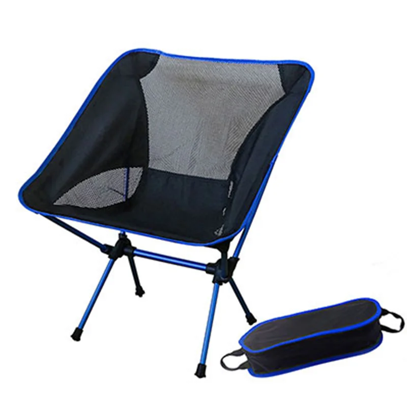 Dark blue Портативный складной стул с Луной, стул для рыбалки, кемпинга, стул для барбекю, складной Расширенный походный стул для сада, Ультралегкая офисная мебель для дома - Цвет: Dark blue