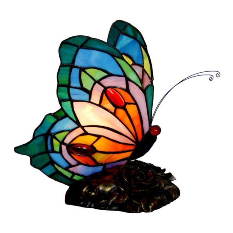 Tiffanylamp прикроватный столик с цветами современный светодиодный декоративный