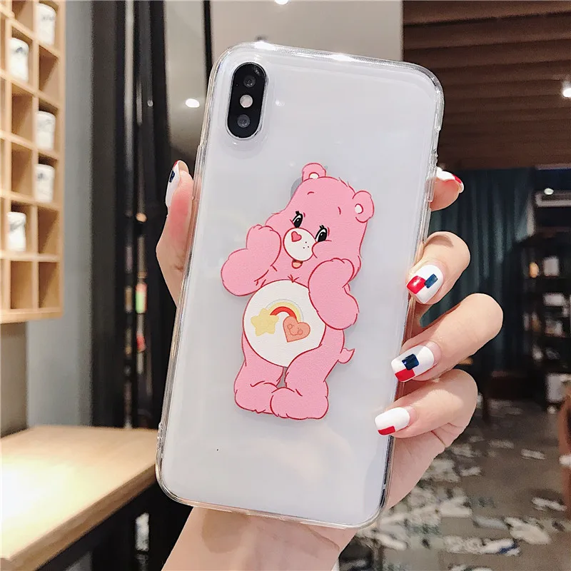 Мультфильм Care Bears Мягкий силиконовый чехол для iphone X XS MAX XR милый медведь Прозрачный чехол для телефона для iphone 6 6s 7 8plus кейс на заднюю панель