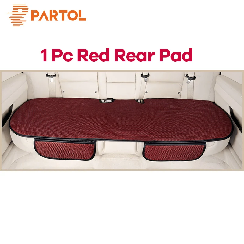 1PC Red Rear Pad Partol дышащие противоскользящие автомобильные чехлы для сидений автомобиля, защита для сидений, переднее и заднее автомобильное сиденье, подушка, коврик, четыре сезона, лето - Название цвета: 1PC Red Rear Pad