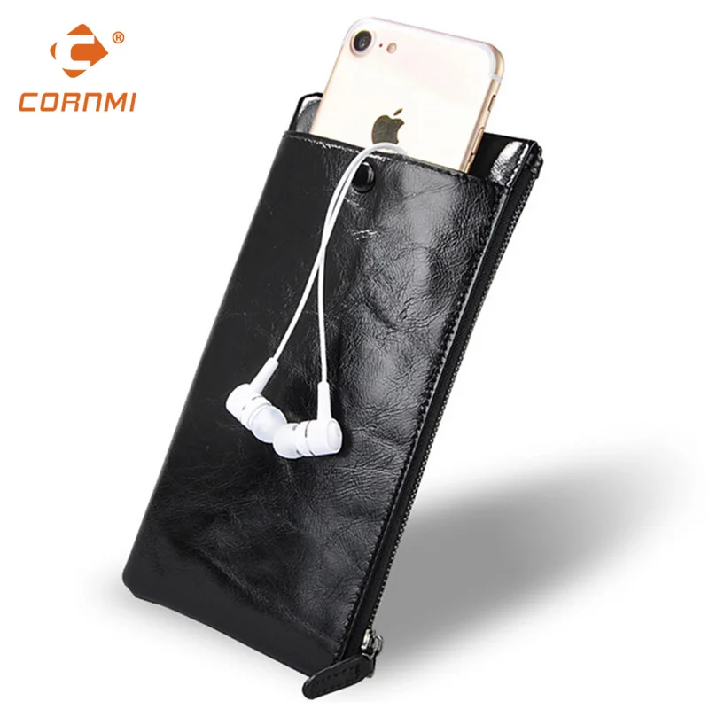 Универсальные кошельки Carteira кошелек из натуральной кожи сумка для iphone 7 Plus 5 SE 6 6S