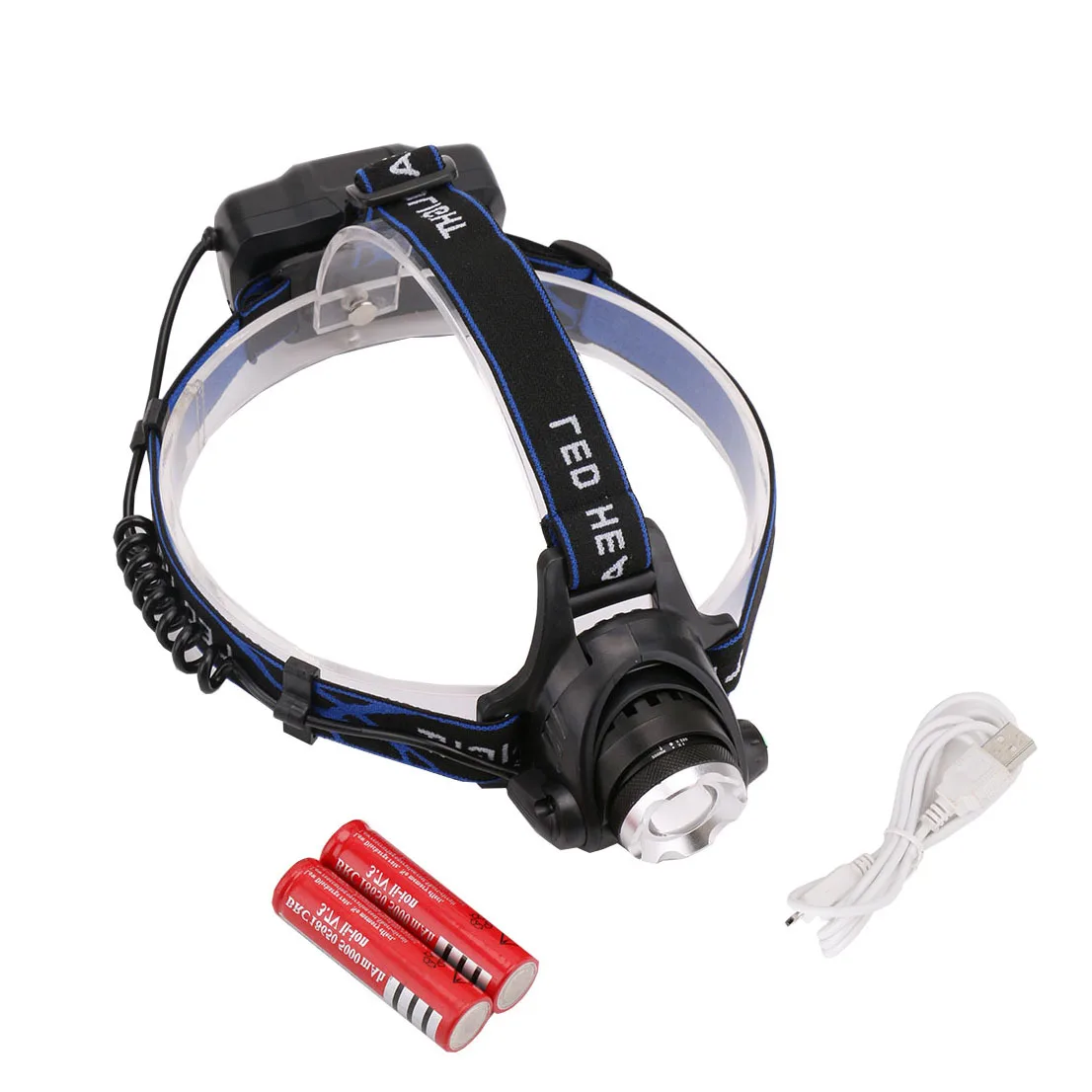 Headlamp set RU 3800LM XM-L T6 светодиодный налобный фонарь, масштабируемый головной светильник, водонепроницаемый Головной фонарь, фонарь, светильник-вспышка для рыбалки, охоты, светильник с батареей 18650 - Испускаемый цвет: Headlamp set