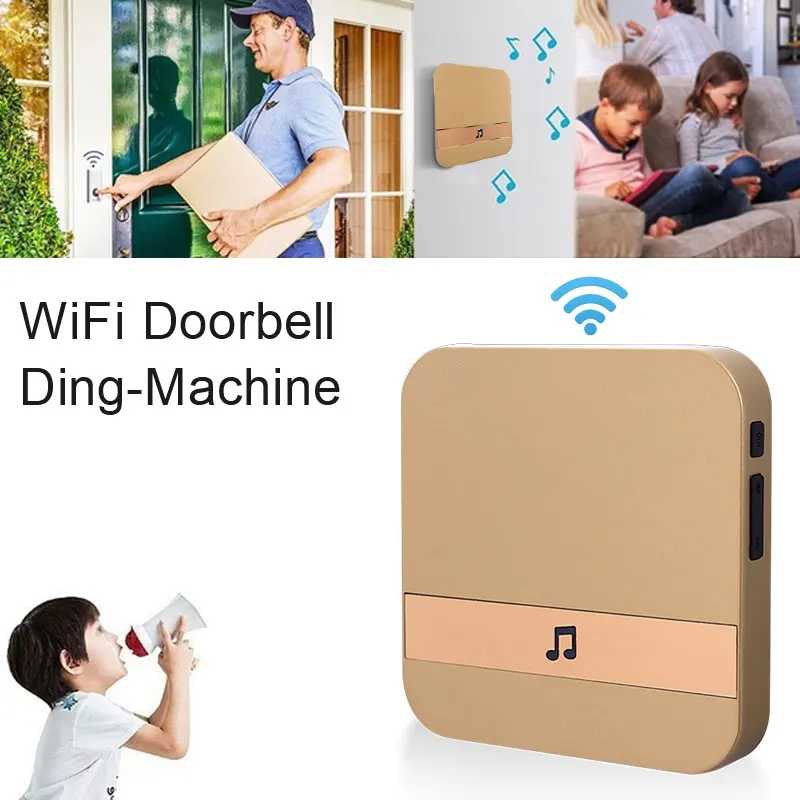 

Visual Doorbell Chime Gold Visitors Universal Wifi Doorbell Chime Waterproof Wifi Doorbell Plug-In Chime Market 433.0MHz