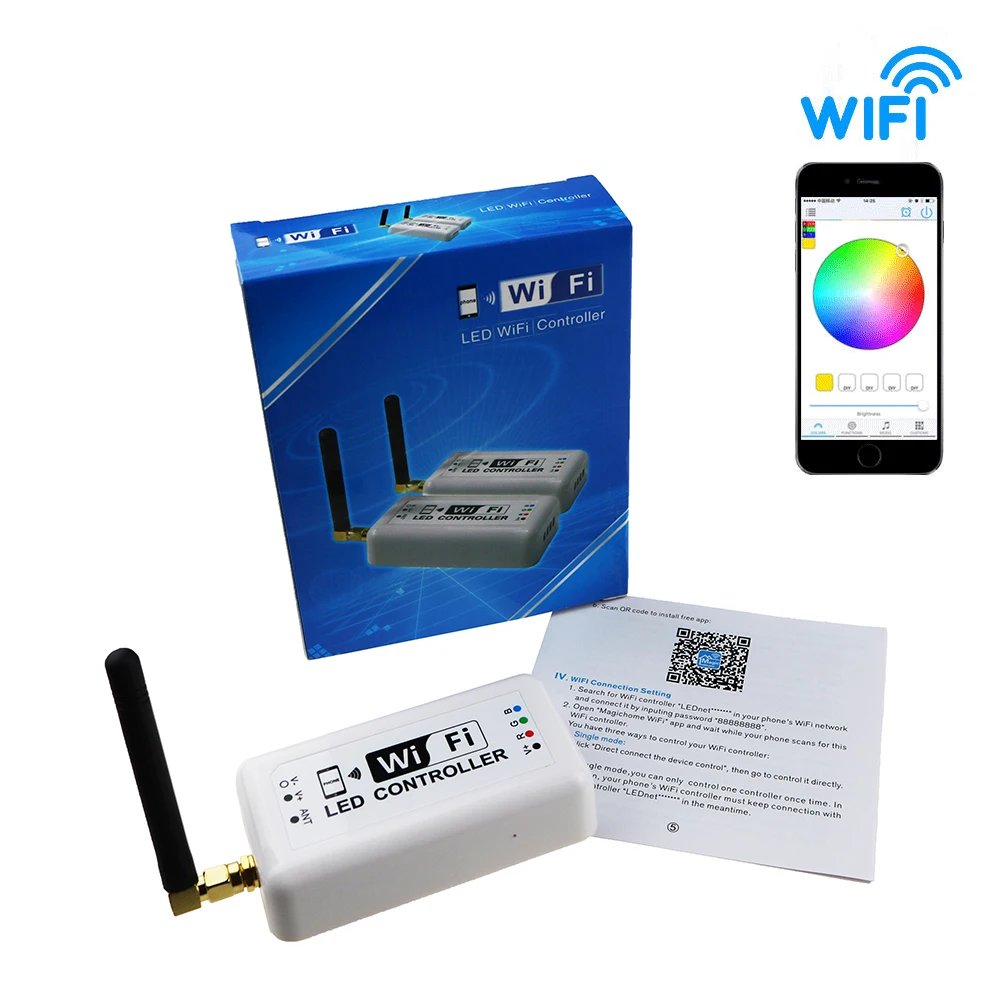 Светодиодный контроллер Wi Fi 12 В 24 диммер А 2 4 ГГц RGB/цветовая