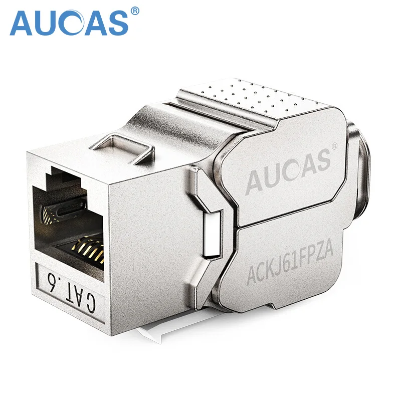 AUCAS 12 шт. RJ45 Keystone Cat6 Экранированный FTP модуль из цинкового сплава Jack сетевой