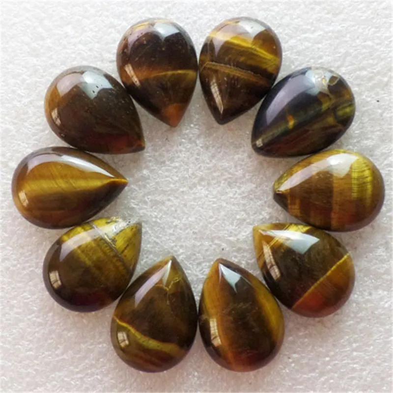 (10 шт./лот) оптовая продажа натуральный камень тигровый глаз кабошон 25х18х7 мм
