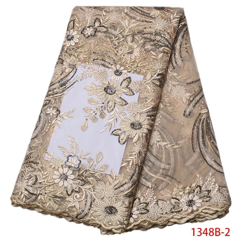 Hot Sale Gray Color Exclusive Embroidery French Lace African Mesh Tulle Fabric With Beads High QualityFor Women AMY1348B | Дом и сад