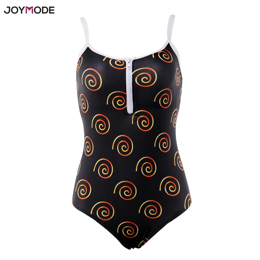 

JOYMODE черный цельный женский купальник монокини с мягкими чашечками, застежка-молния спереди спортивный костюм женский купальный костюм раз...