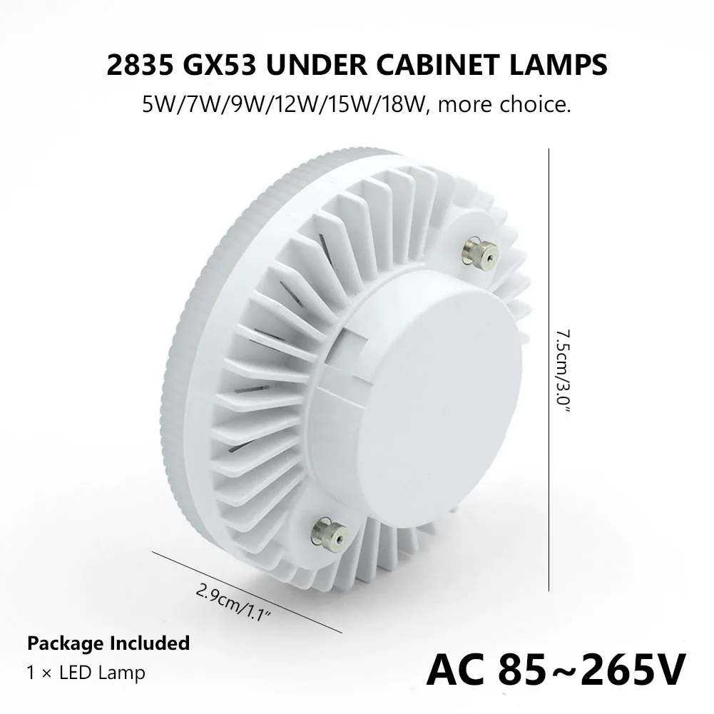 GX53 светодиодный потолочный светильник 5 Вт 7 9 12 15 18 вниз шкаф лампы smd2835 gx 53 AC85-265V