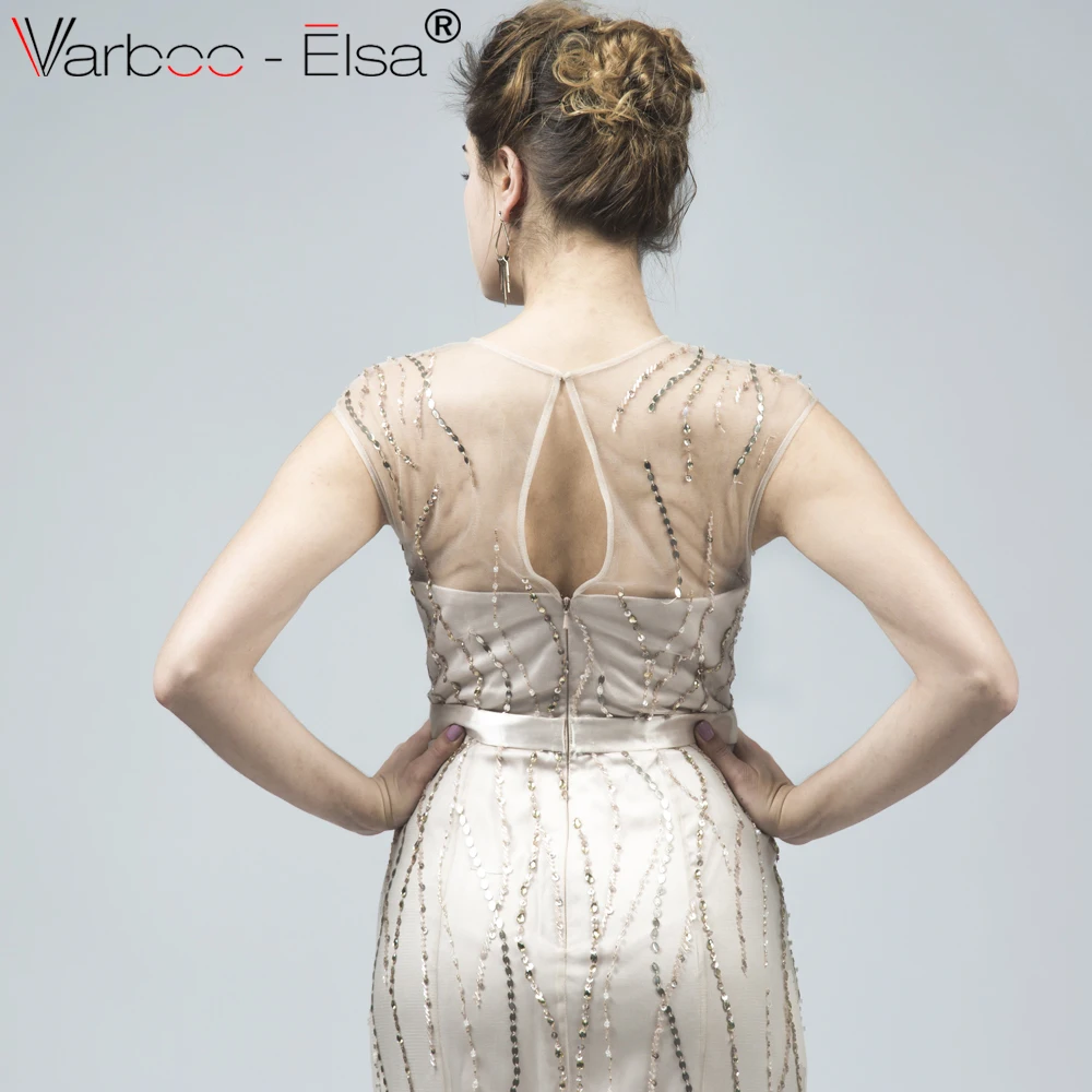 VARBOO_ELSA vestido de festa Glitter Sequined Formal Party Dress 2018 High Quality Robe De Soiree Tulle Sleeveless Evening | Свадьбы и