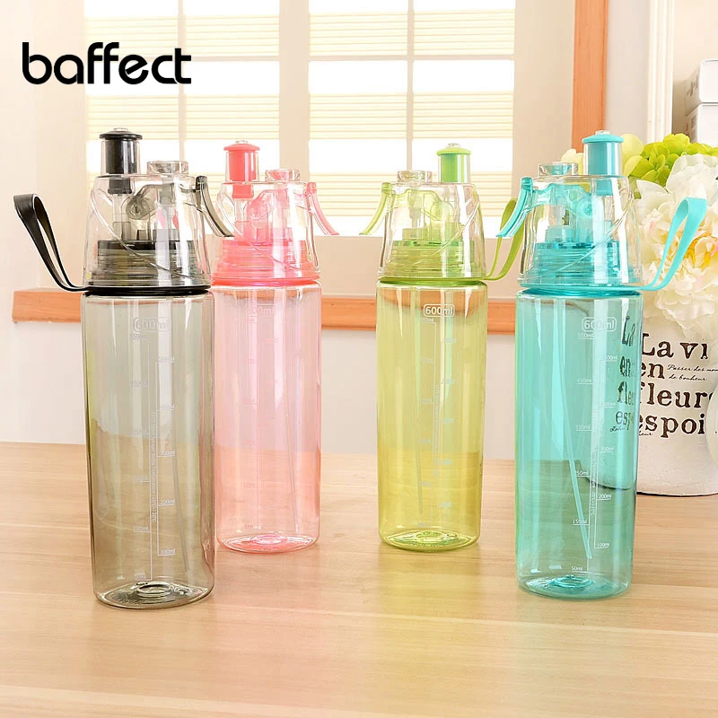 Creative 600ML Plastic Sports Spray Water Bottle Straw For Outdoor Bicycle Cycling Gym Drinking Bottles Drinkware | Дом и сад