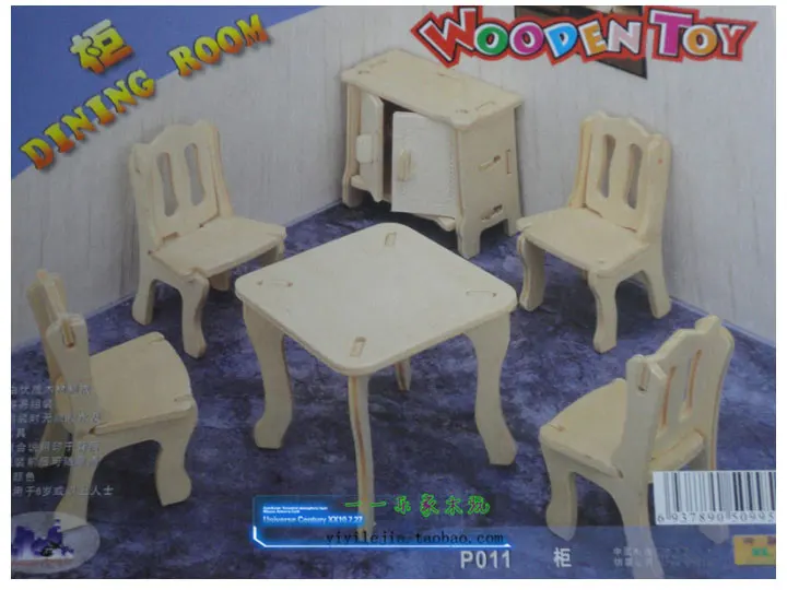 3D деревянная мебель для ролевых игр мини игрушки дома сделай сам Детская