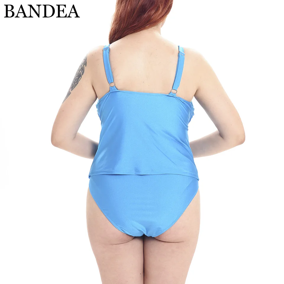 BANDEA для женщин купальники малышек плюс размеры купальник Танкини комплект синий