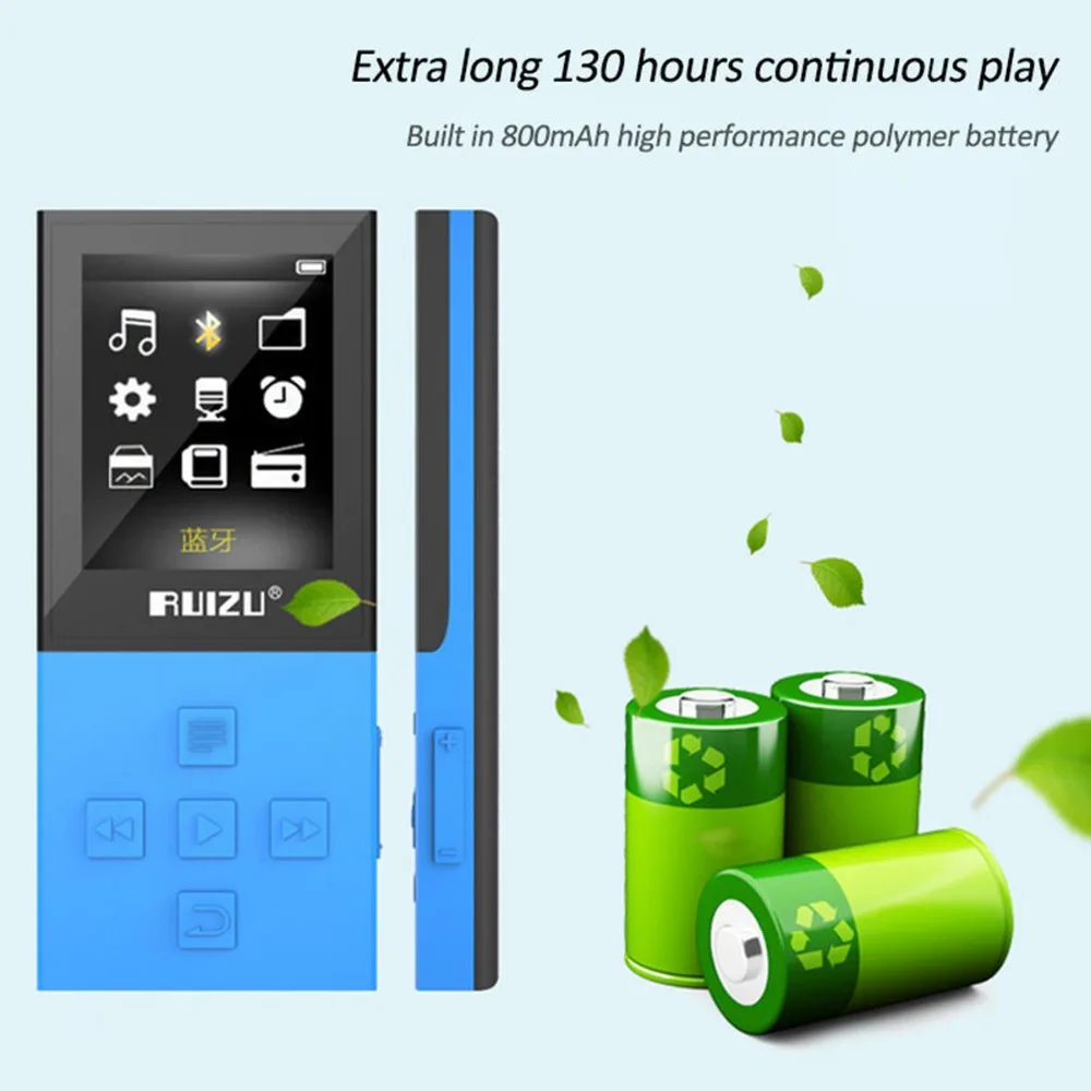 RUIZU X18 8G Bluetooth Sport MP3 Player Lossless Recorder FM Radio 4.0 Music Support 64G TF Card | Электроника