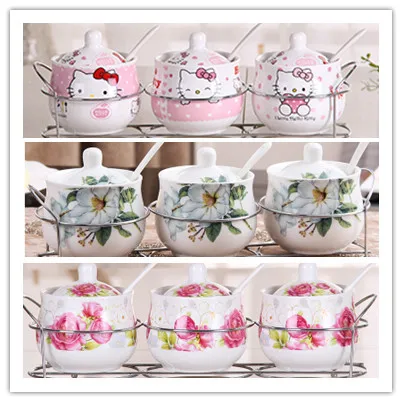 3 шт. приправа банка для специй сахарная чаша с крышкой керамическая ящик