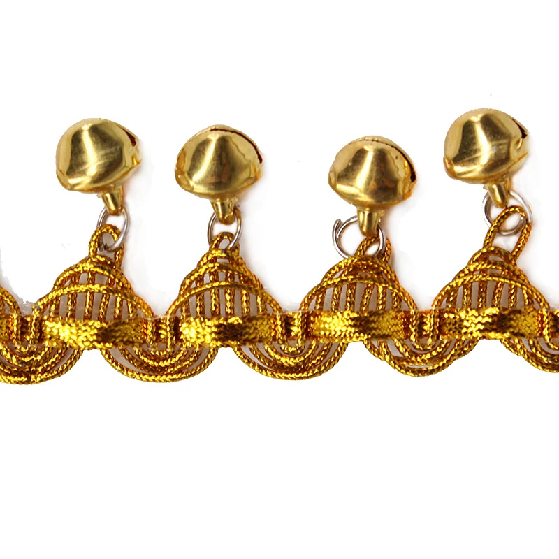 5 ярдов Золотой металлический Плетеный колокольчик бахрома отделка