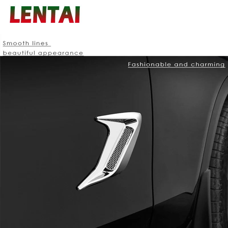 LENTAI 1 шт. капот автомобиля боковые вентиляционные отверстия наклейки акула