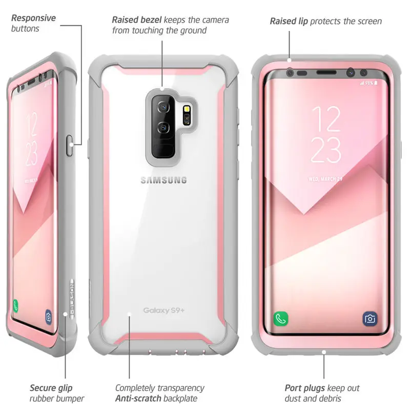 Для samsung Galaxy S9 Plus чехол выпуск i-Blason Ares полный корпус Прочный Прозрачный Бампер чехол со встроенной защитной пленкой