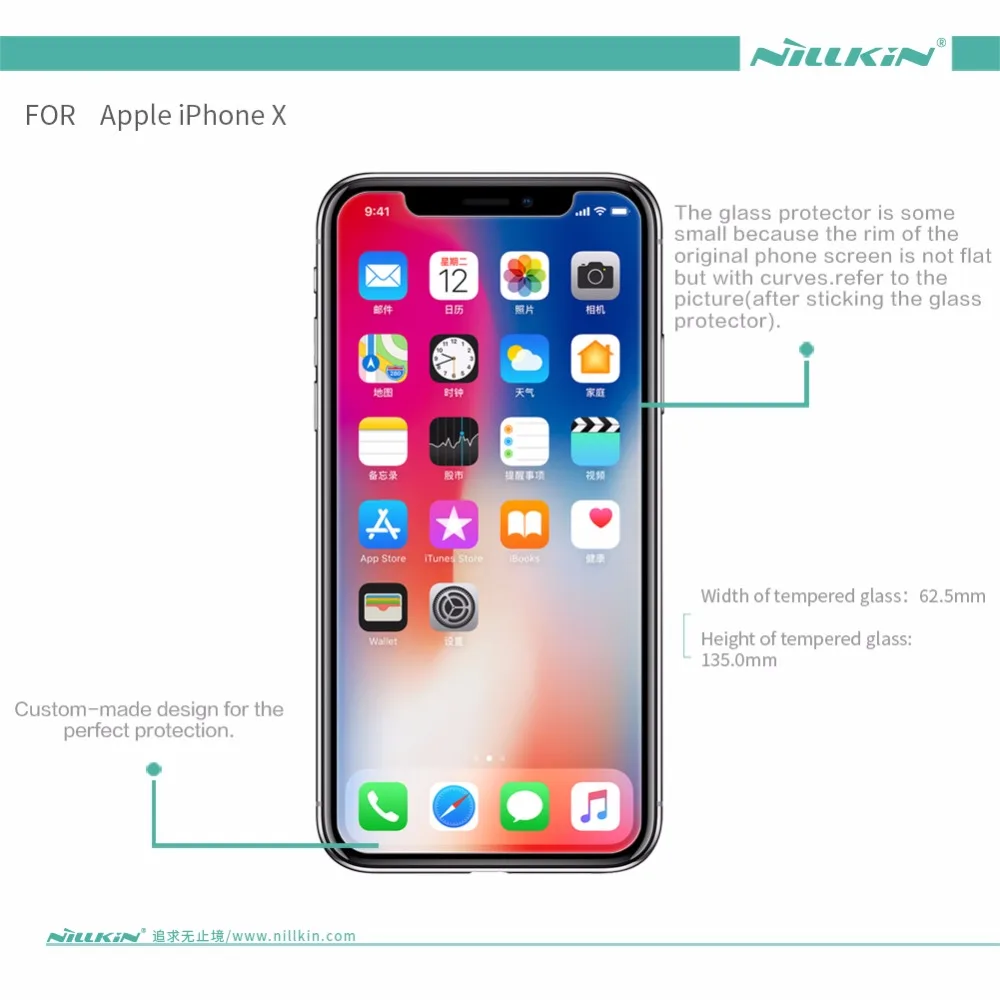 Закаленное стекло NILLKIN для защиты экрана Apple iphone X XS стеклянная защитная пленка