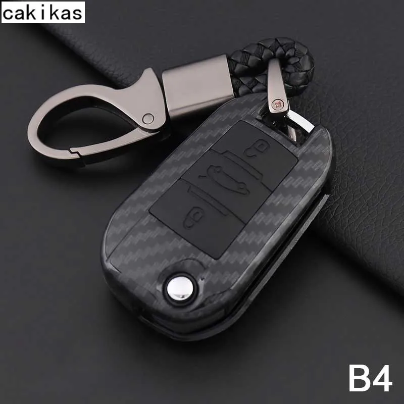 Силиконовый чехол для ключей из углеродного волокна Fob Peugeot 408 2008 3008 4008 301 508 308S 407