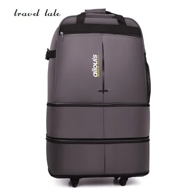 Seyahat masalı 32/36 Inç Spinner su geçirmez taşınabilir Seyahat Bavul Naylon kumaş kumaşlar, hava taşıyıcı çanta, Katlanır çanta