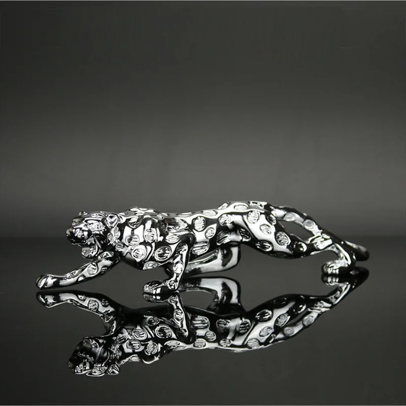 27cm Silver Автомобильные украшения, фигурка леопарда, классный Авто Декор, интерьер автомобиля, приборная панель, изделия из смолы, украшение дома, аксессуары, подарок - Название цвета: 27cm Silver