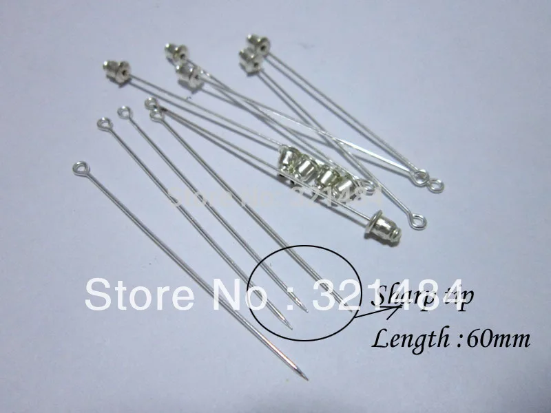 Посеребренные 60 мм хиджаб булавки и спины мусульманские модные прямые палки pin