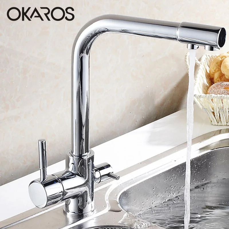 Кухонный Смеситель OKAROS Водоочиститель смеситель с двойным распылителем